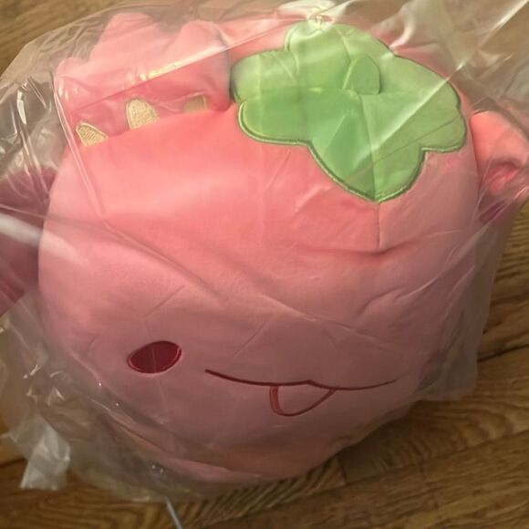 Mewaii Mushroom Family 14” Strawberry Axolotl Pink Kawaii Plush - Picture 3 of 5